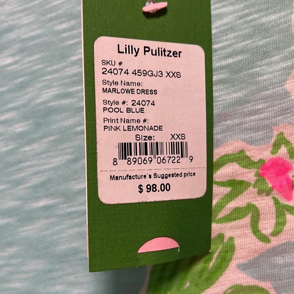 Lilly Pulitzer MARLOWE DRESS pool Blue size XXS - Picture 4 of 5